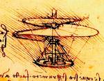 Entwurf des ersten Hubschraubers von Leonardo da Vinci