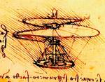 Entwurf des ersten Hubschraubers von Leonardo da Vinci